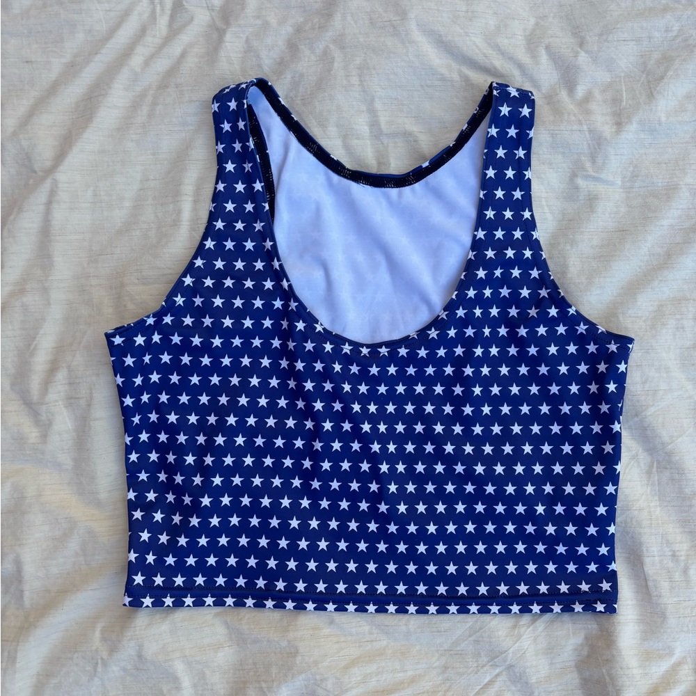 Blackmilk clothing Blue Star Pattern Crop Top